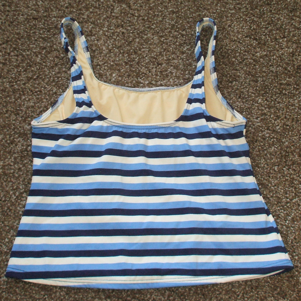 Lands' End Blue Striped Tankini Top - Picture 3 of 3